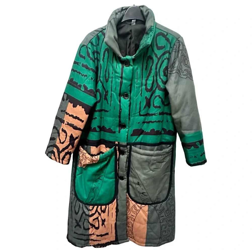 Artisan Patchwork Quilted Cotton Coat – Statement Piece - Picture 4 of 16